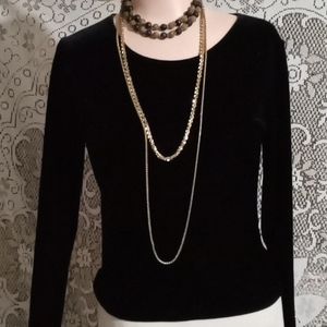 Foreverwear black velvet with jeweled sleeves. Size 5/6